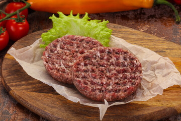 Raw burger cutlet
