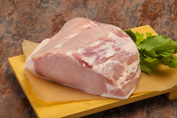 Raw pork meat piece for cooking