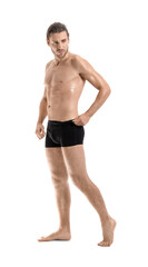 Fototapeta premium Sexy young man on white background