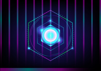 Hexagon modern design icon object element technology bright circle with abstract backgrounds texture wallpaper pattern art graphic design futuristic vector and illustration EPS10