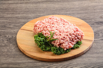 Raw pork minced meat for cooking