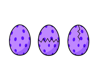 Purple spotted and cracked eggs