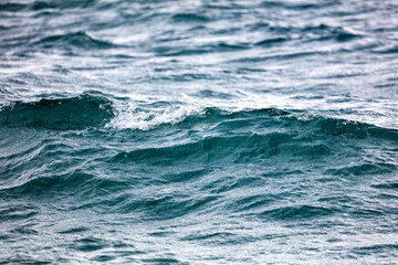 The smoothness of the water in the sea.