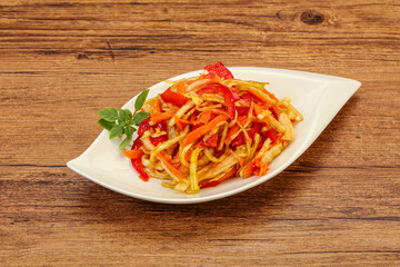 Cabbage salad with carrot and pepper