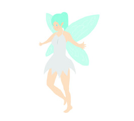 Cute white fairy character illustration