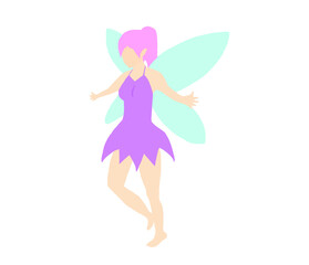 Fototapeta na wymiar Cute pink fairy illustration design