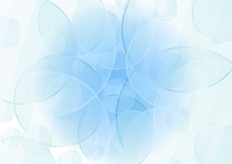 Fototapeta na wymiar 円が重なる透明感のある青色の抽象背景 no.13