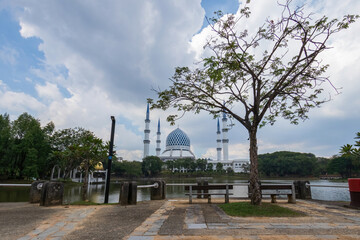 view of Sultan Salahuddin Abdul Aziz Shah Mosque (also known as the Blue Mosque)