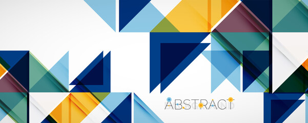 Geometric abstract background. Techno color triangle shapes. Vector illustration for covers, banners, flyers and posters and other designs