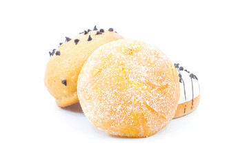 Butter Bread and Sweets On a white background