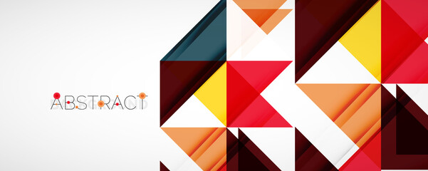 Geometric abstract background. Techno color triangle shapes. Vector illustration for covers, banners, flyers and posters and other designs