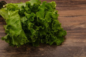 Obraz na płótnie Canvas Green lettuce salad heap leaves