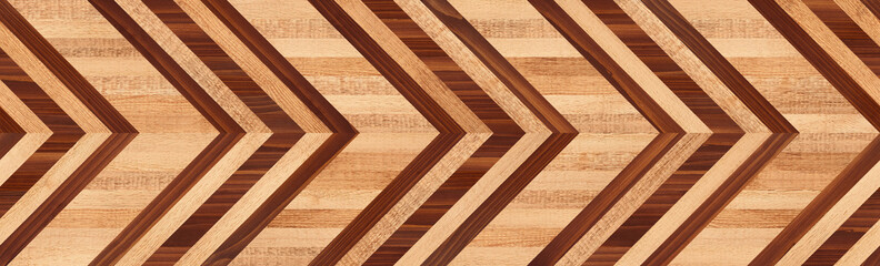 Seamless wooden background. Brown parquet floor texture with geometric pattern.