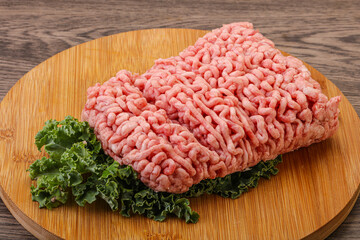 Raw pork minced meat for cooking