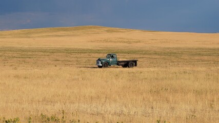 Old truck lorry in Utah field