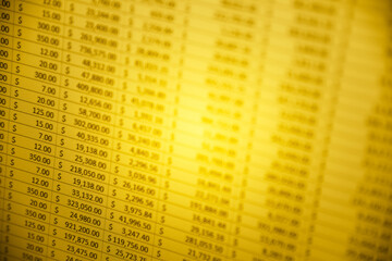 Obraz premium Fundamental and technical analysis for professional technical trading as concept. Digital graph of financial instruments with some indicators including of MACD. EMA and the volume analysis. 