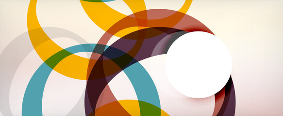 Obraz premium Ring geometric shapes, o letter repetition wallpaper. Abstract background for business or technology presentations, internet posters or web brochure covers