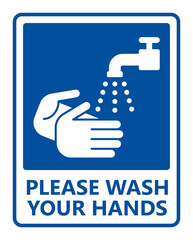 Please wash your hands square sign, Vector design illustration