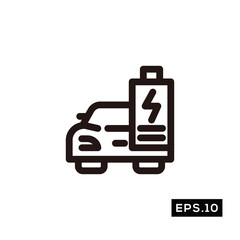 Electric Car Line Icon. Car Charger Icon or Logo sign Vector illustration