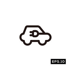 Electric Car Line Icon. Car Charger Icon or Logo sign Vector illustration