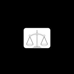 Justice Scale Icon isolated on dark background