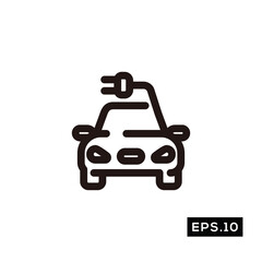 Electric Car Line Icon. Car Charger Icon or Logo sign Vector illustration