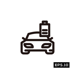 Electric Car Line Icon. Car Charger Icon or Logo sign Vector illustration