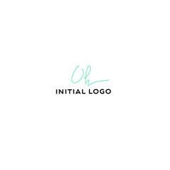 Initial uh beauty monogram and elegant logo design