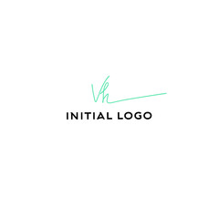 Initial vh beauty monogram and elegant logo design