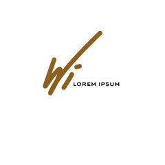 Initial wi beauty monogram and elegant logo design