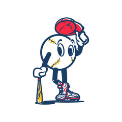 Baseball Character Player Cartoon Vector