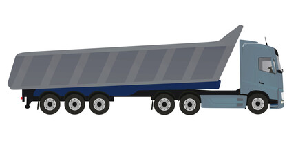 Blue dump truck. vector illustration