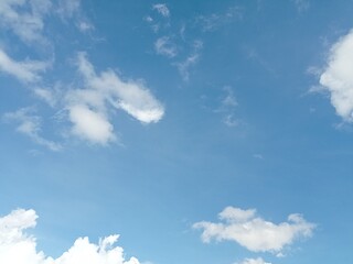 blue sky background with small clouds.  panoramic view