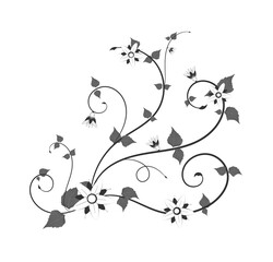 Vector image of flowers black lines	