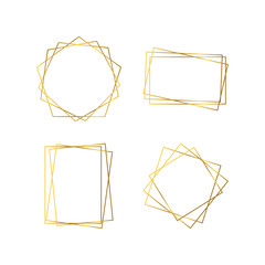 Gold geometric polygonal frame