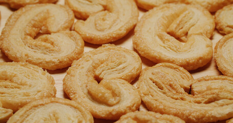 Heart shape baked Palmier cookies