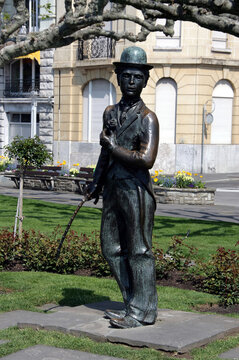 Monument Charlie Chaplin in Vevey, Switzerland