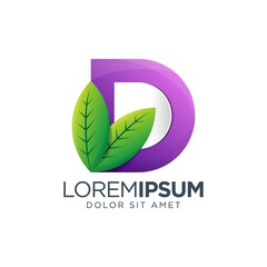 Obraz premium Letter D Leaf Logo Design