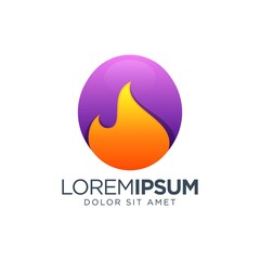 Flame Fire Gradient Logo Design