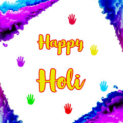 Obraz premium Indian festival greeting card with colorful text wishes, abstract background with splashes, graphic design illustration wallpaper