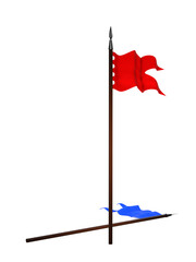 Medieval battle flags 3d rendering
