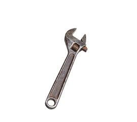 Adjustable wrench isolated on white background with clipping path