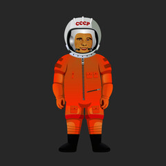 Soviet cosmonaut in space suite
