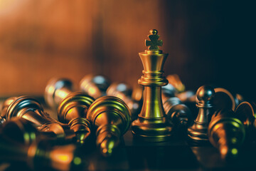 Chess board game to represent the business strategy with competition in the world market. and find...