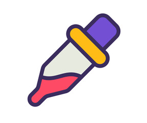 eyedropper color picker palette single isolated icon with filled line and outline flat style