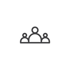 Team icon vector line art. Person icon vector illustration