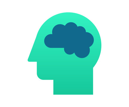 thought imagination brain intellect single isolated icon with gradient style