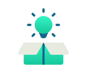 idea out of box light bulb single isolated icon with gradient style