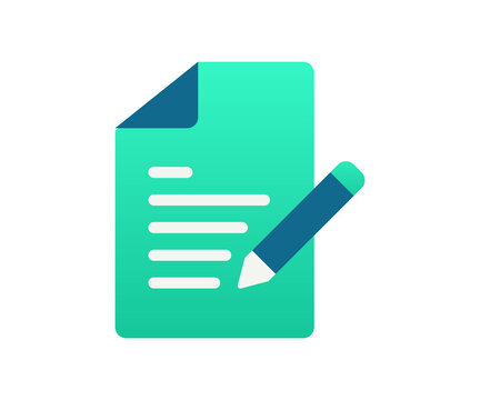 document create write single isolated icon with gradient style