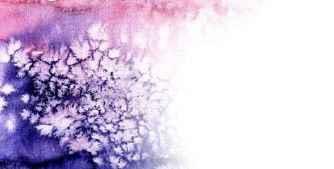 Abstract colorful TEXTURE of watercolor SPLASHES . pink purple color watercolor horizontal background with salty texture template with white space for text design, wallpaper, poster.